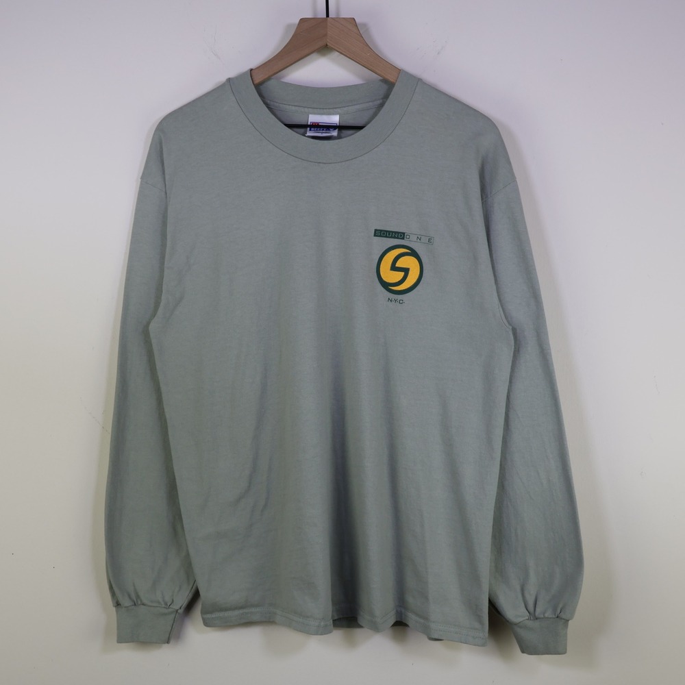 Vintage 1996 Sound One NYC Long Sleeve Shirt Large Film Audio Post Editing Gray